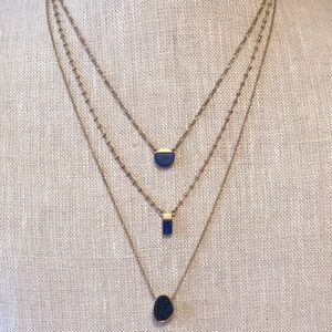 Bloomingdale’s Triple Layered Blue Lapis Pendant Necklace